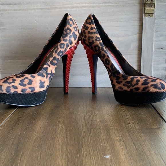 Rachel by Rachel Roy Kimi Leopard Spiked Heels - 7 - Picture 3 of 6